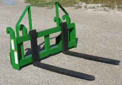 Pallet Fork Carriages For Mounting On John Deere Loaders Models H480 With Global Series II Tool Carrier