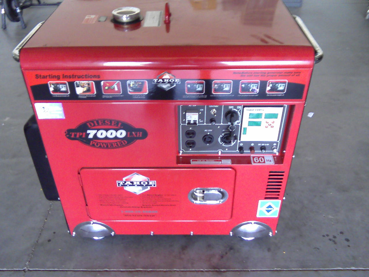 Tahoe Brand, Honda Powered 7000 Watt Diesel Generator Model TPI7000LXR