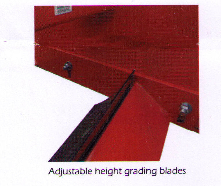 Adjustable height grading blades