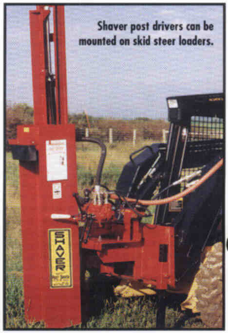 Tractor Mounted Fencepost Driver Can Be Skid Steer Mounted