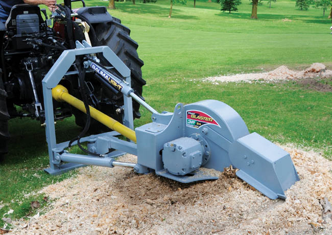 Model 3P-24 Tractor Mounted PTO Powered Stump Grinder