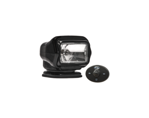 Model 793523030219:  Stryker Halogen Black Spotlight With Permanent Mount, Wired Dash Remote, 200,000 Candela Brightness, 2933 Ft. Beam