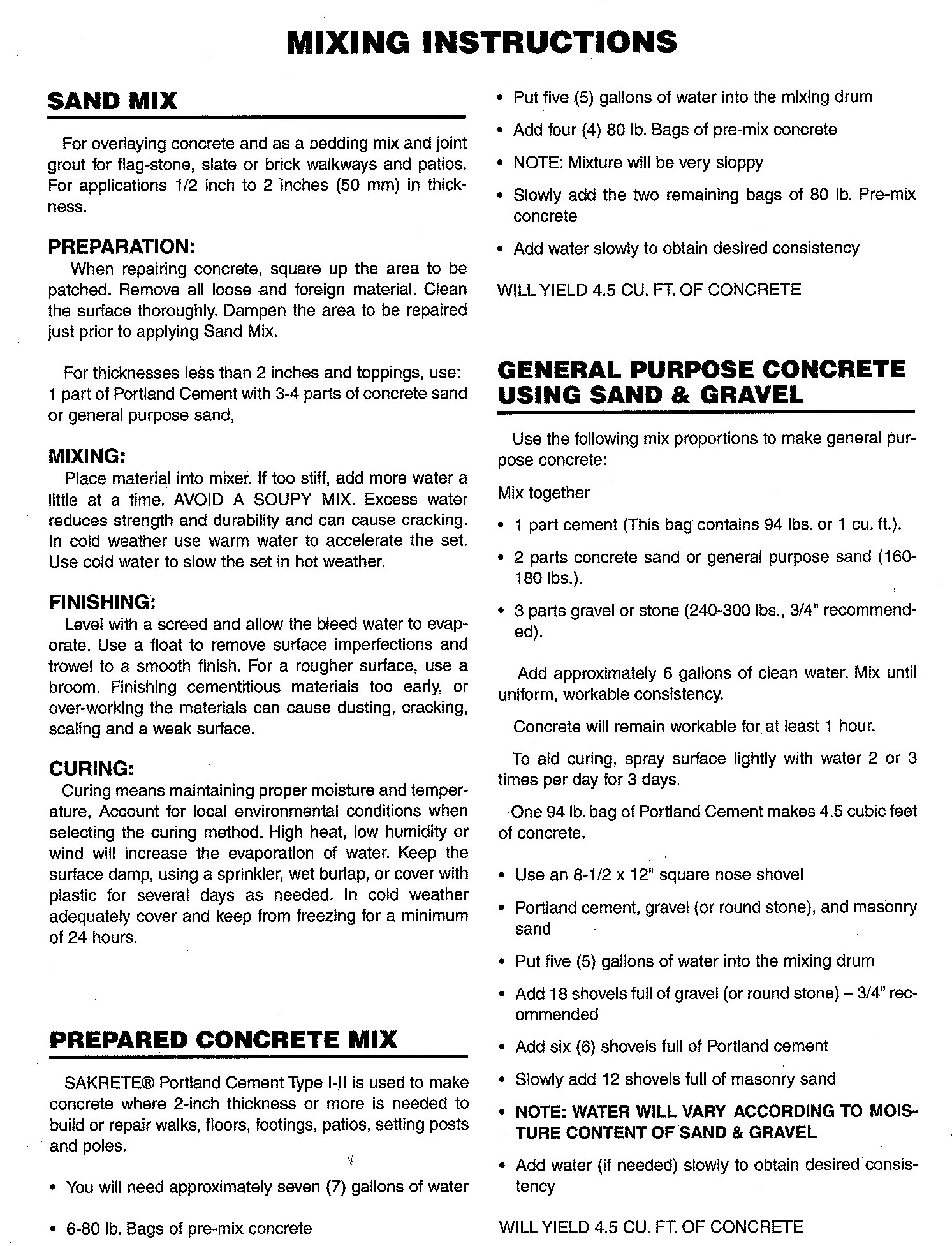 SS-590 Mixing Instructions