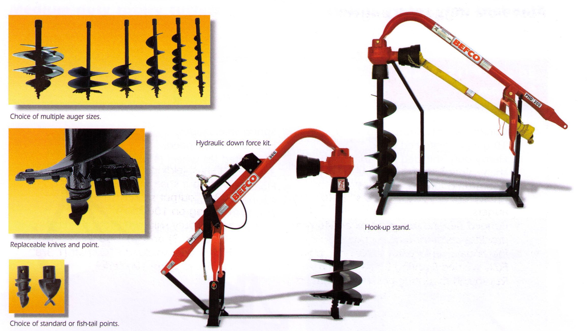 Augers, Down Force Kit, Storage And Hook-Up Stand