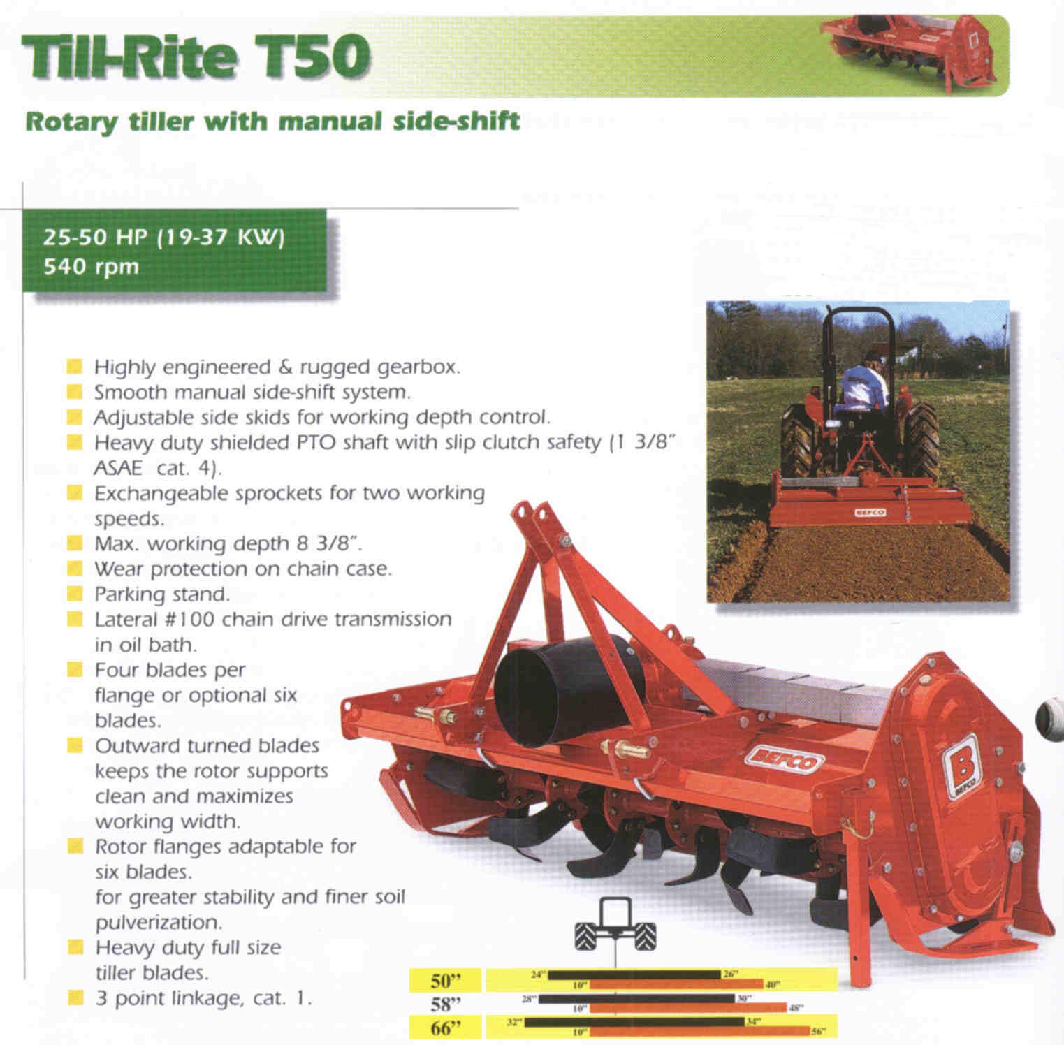 Till-Rite T50 Series Rotary Tillers
