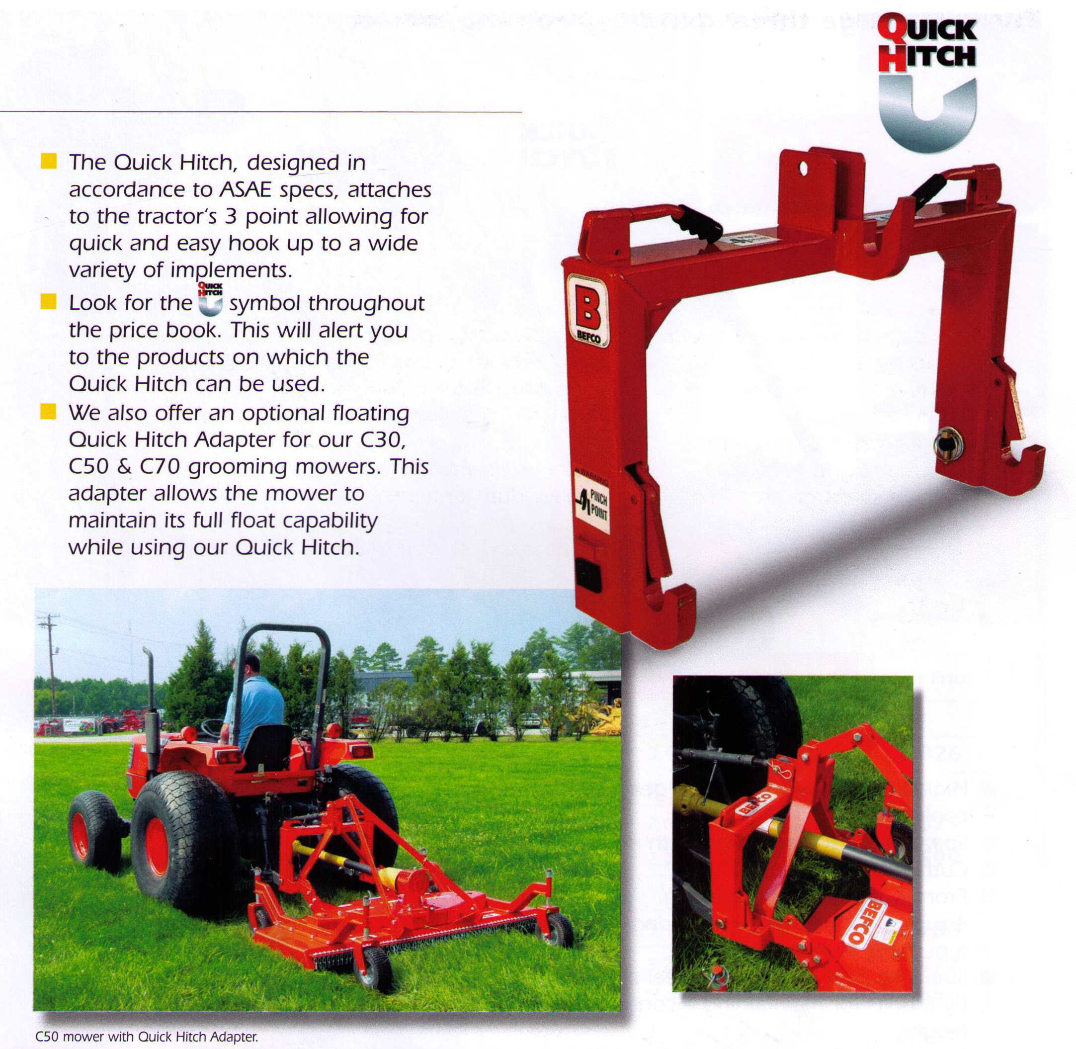 Quick Hitch Attachment For Befco And Other Brand Mowers If Quick Hitch Compatable