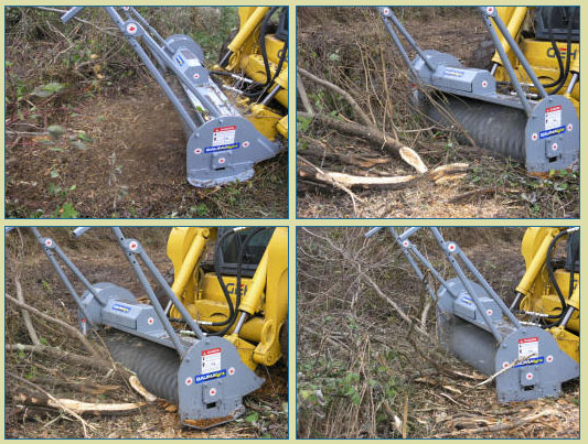 Multiple Views Skid Steer Loader Mounted And Escavator Mounted Hydraulic Powered Brush Mulcher