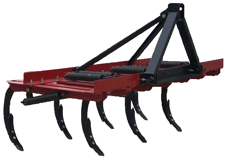 Three Point Hitch Mounted Field Cultivator With Spring Loaded Tines For Rough Or Rocky Fields