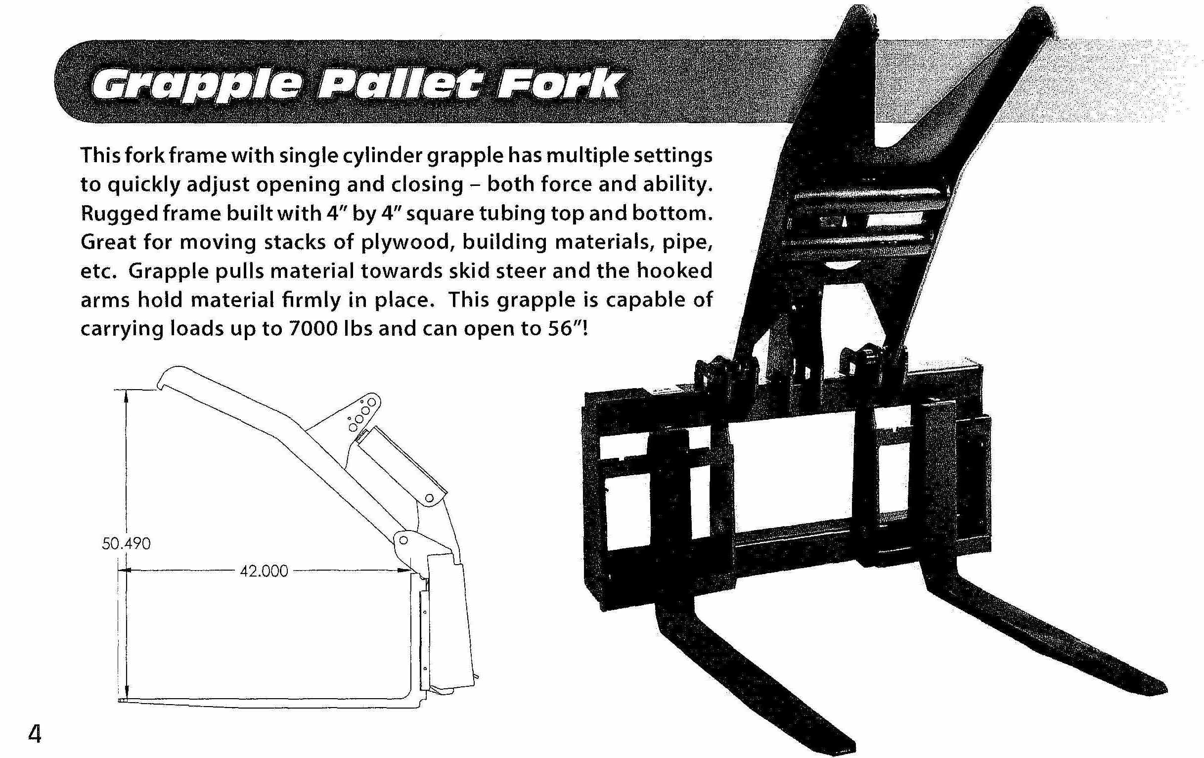 Model LFFGUN Pallet Fork Brush Grapple