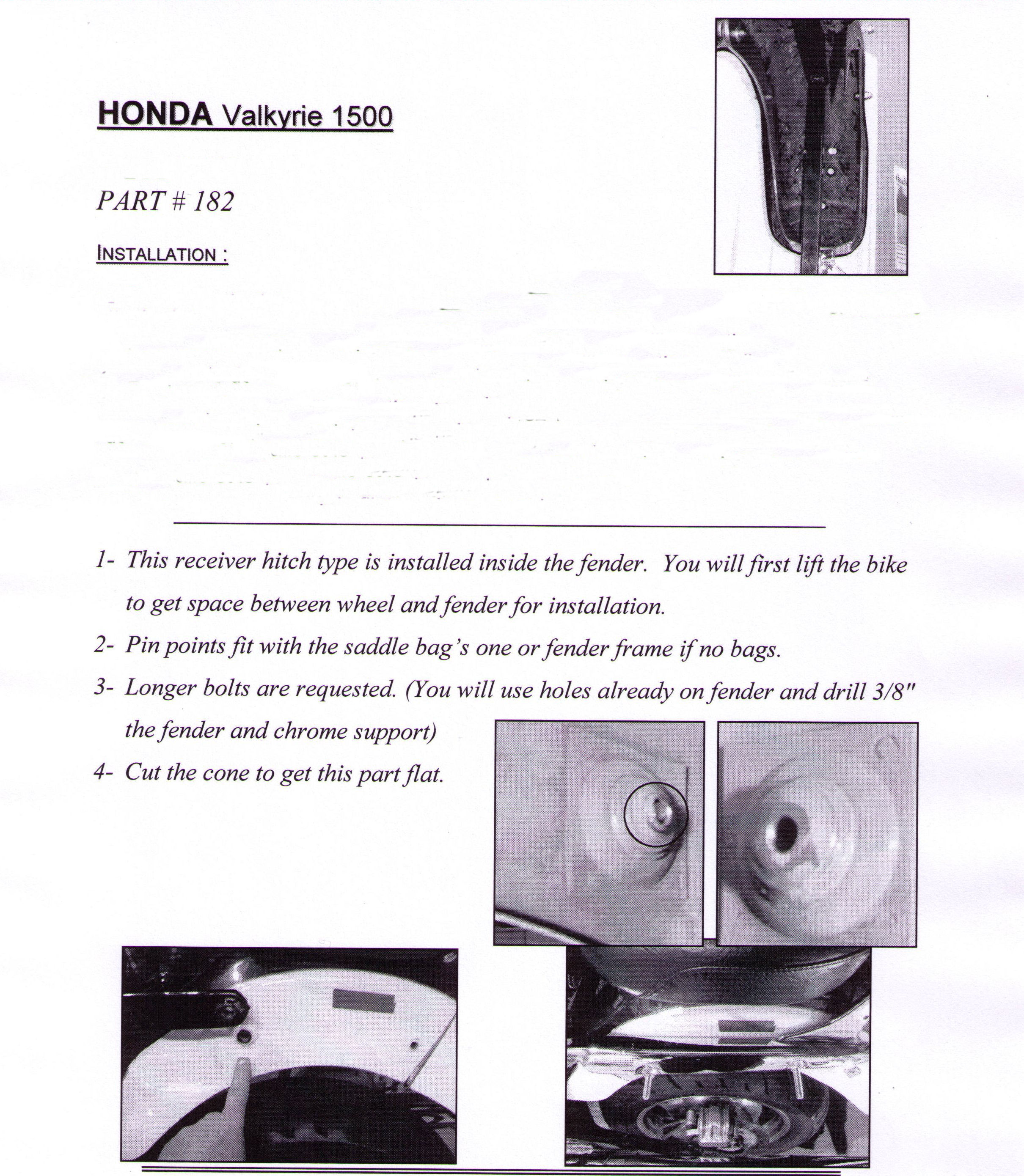 Installation Instructions Honda Valkyrie 1500