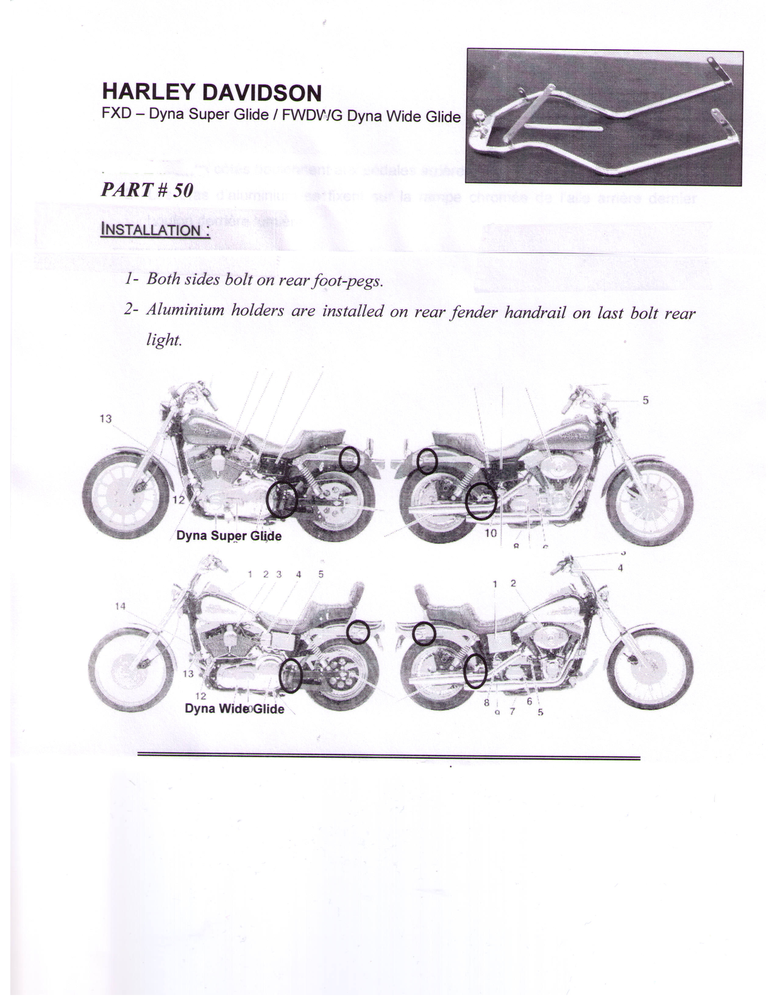 Installation Instructions Hitch 50 Harley FXD