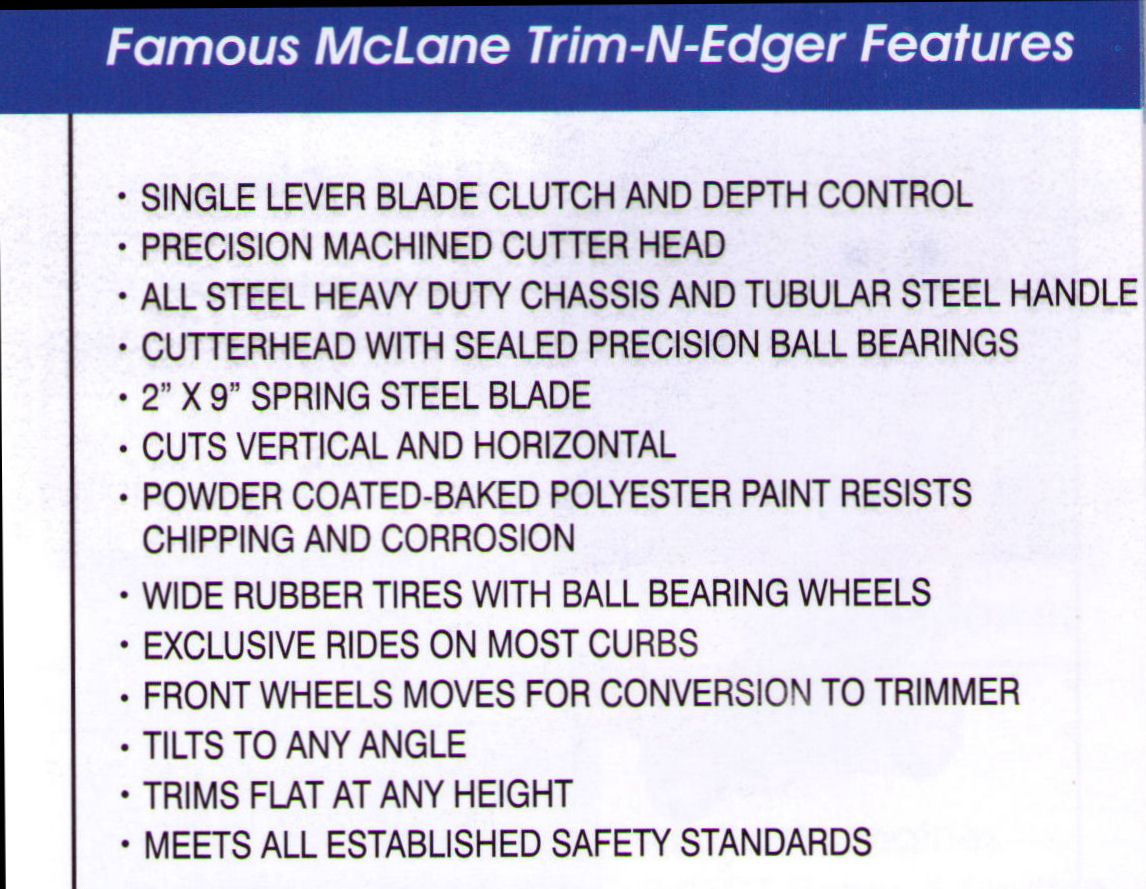 Features Mclane Trim-N-Edge Lawn Edgers
