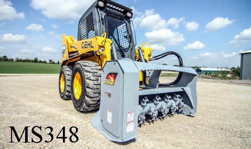 Skid Steer Mounted Hydraulic Brush Mulcher, Low Flows 12 To 20 GPM