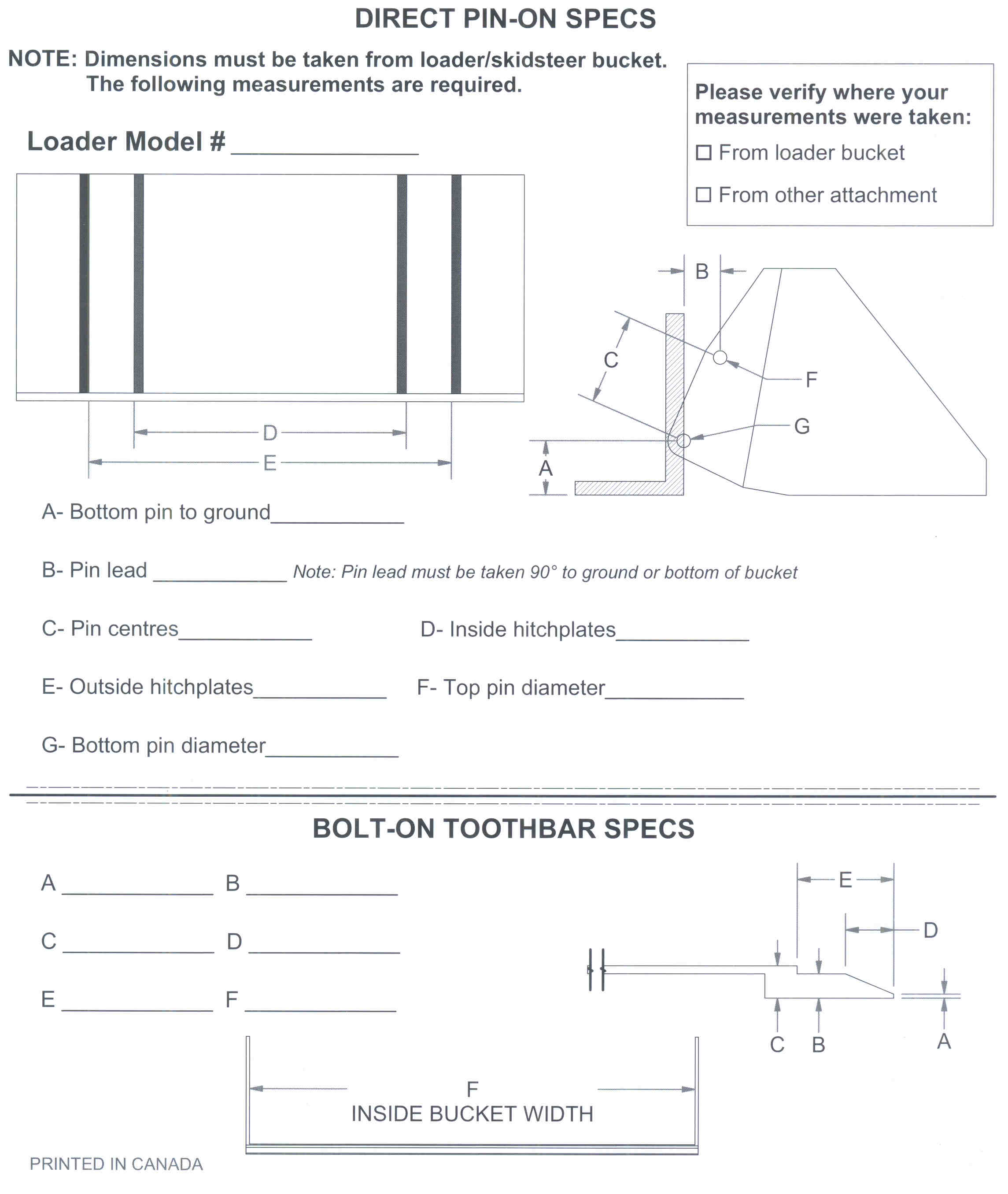 Page 1 Of Snow Plow/Blades And Bucket Mounting Chart