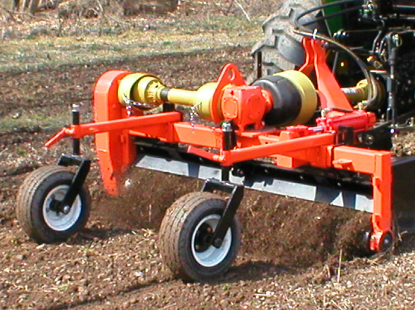 The PTO Powered Power Rake In Operation - Powered Soil Pulverizer/Conditioner
