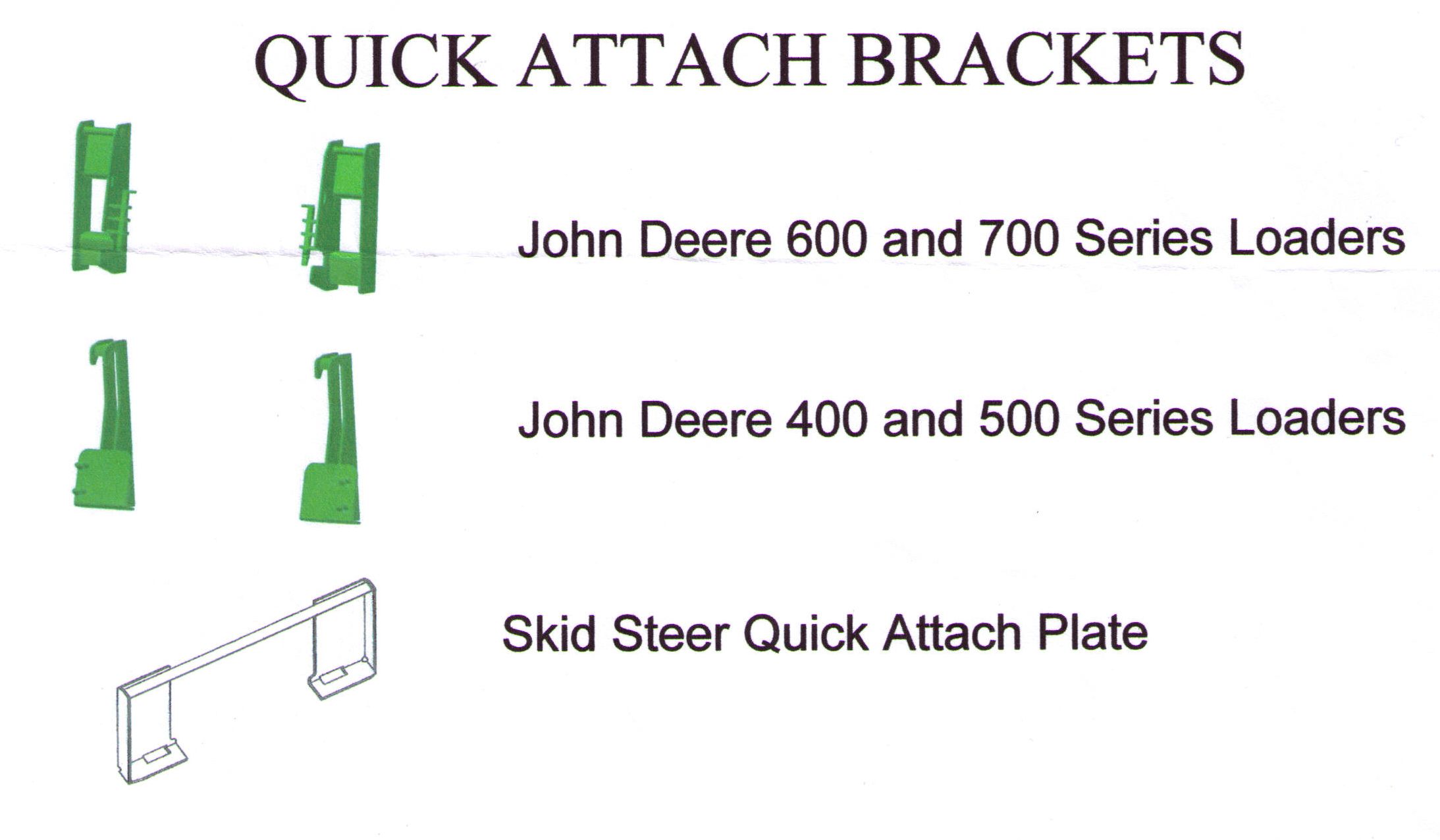 Weld On Quick Attach Brackets For John Deere And Weld On Skid Steer Plate For Skid Loaders That Are Quick Attach