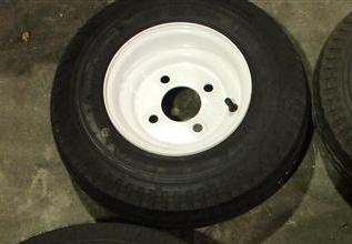 Standard Spare Tire With White Painted Rim - 8 Inch
