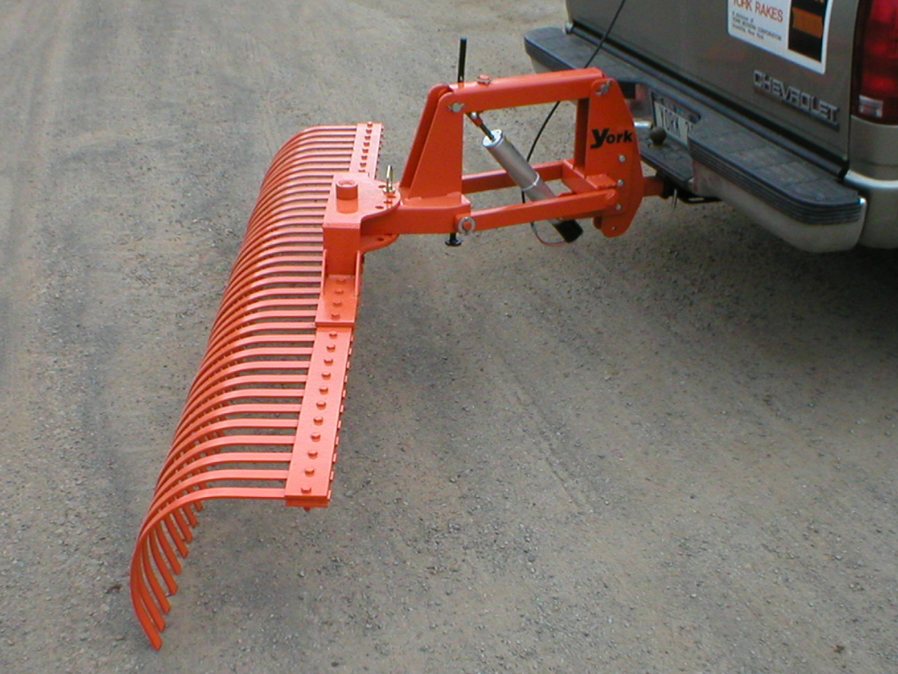 Pickup Or SUV Mounted Landscape Rake With Electric Height adjustment, Angles Either Left Or Right