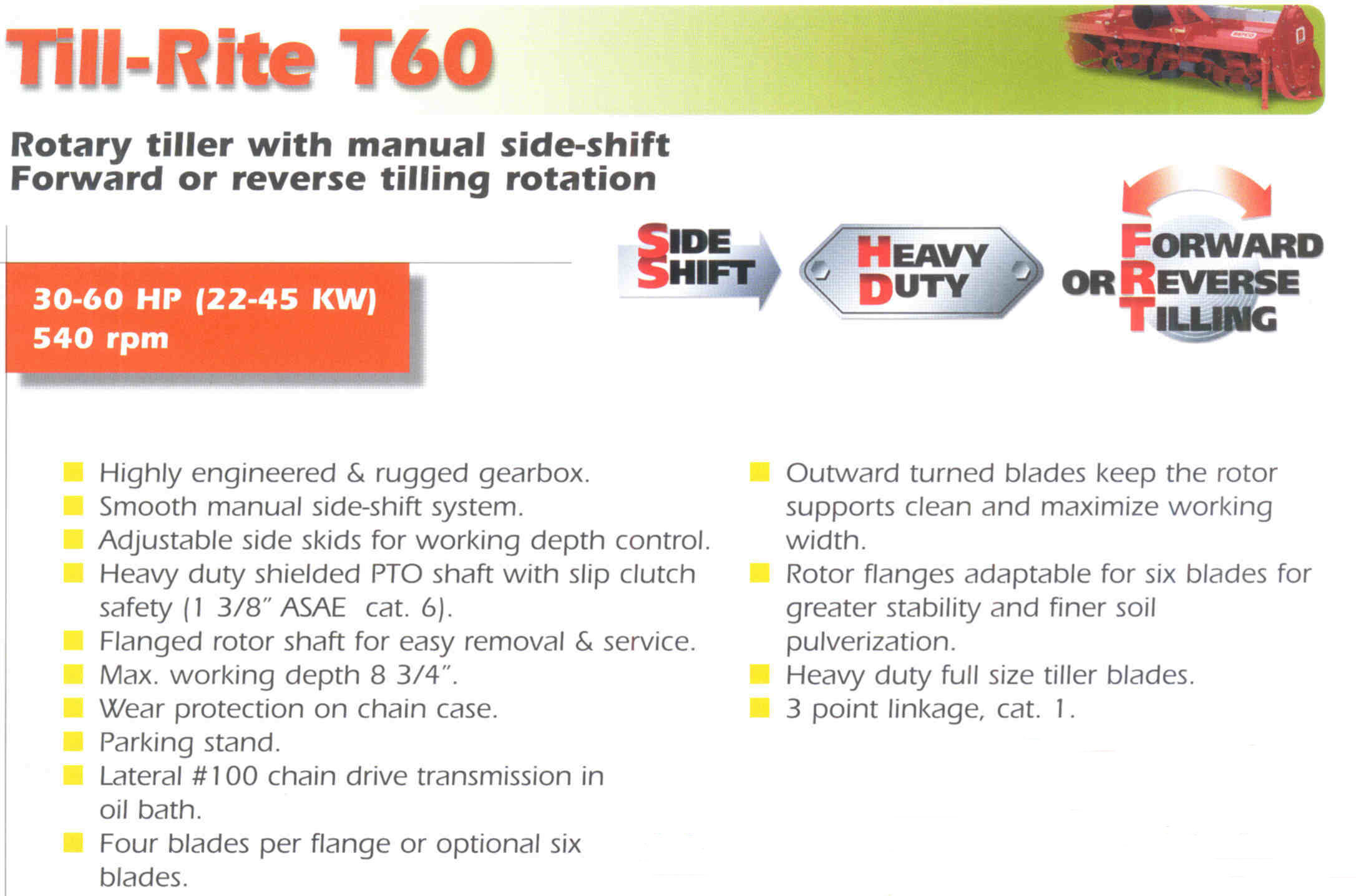 Till-Rite T60 Series Rotary Tillers
