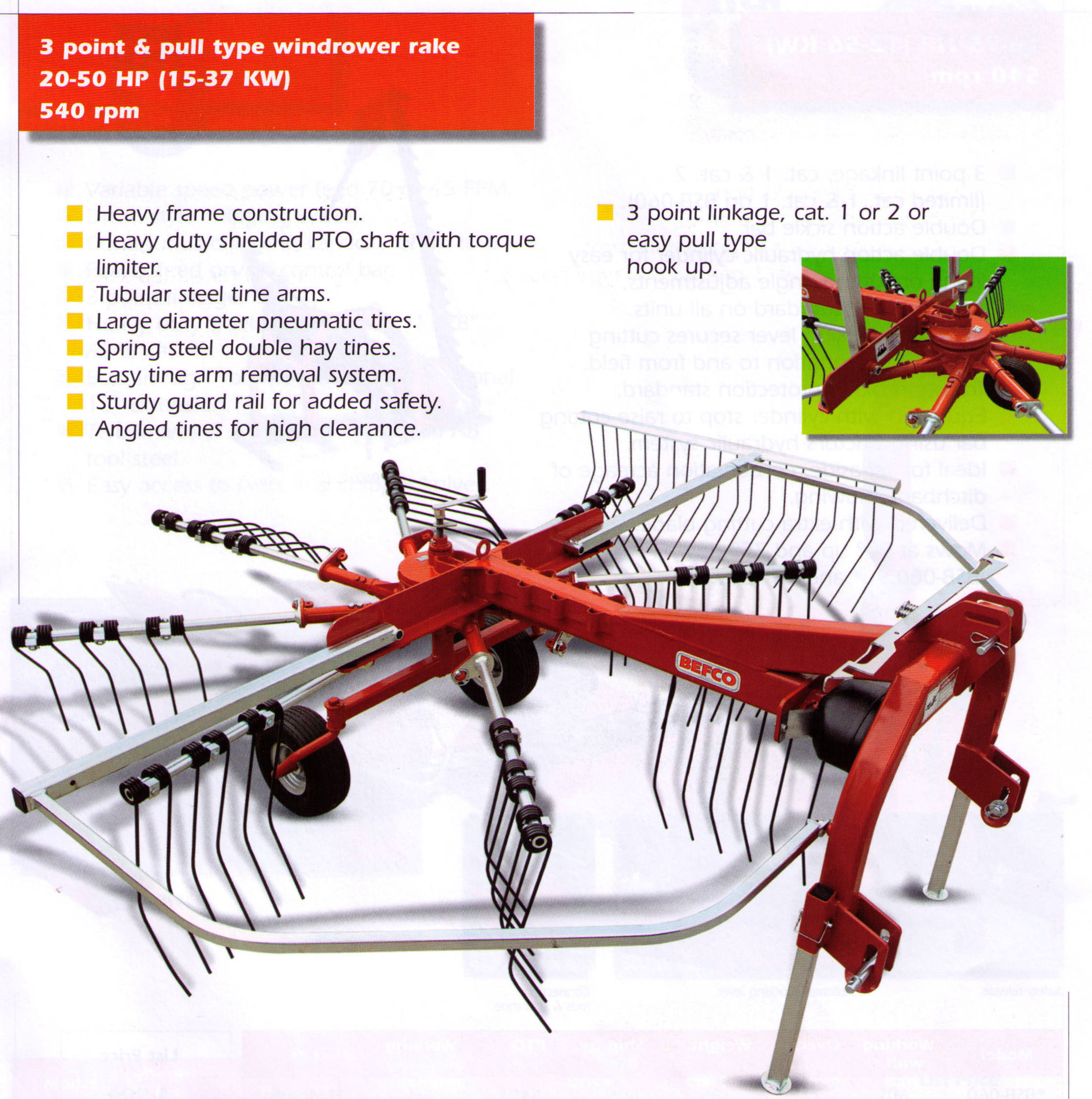 Three Point Hitch Mount Or Pull Behind Hay Windrower