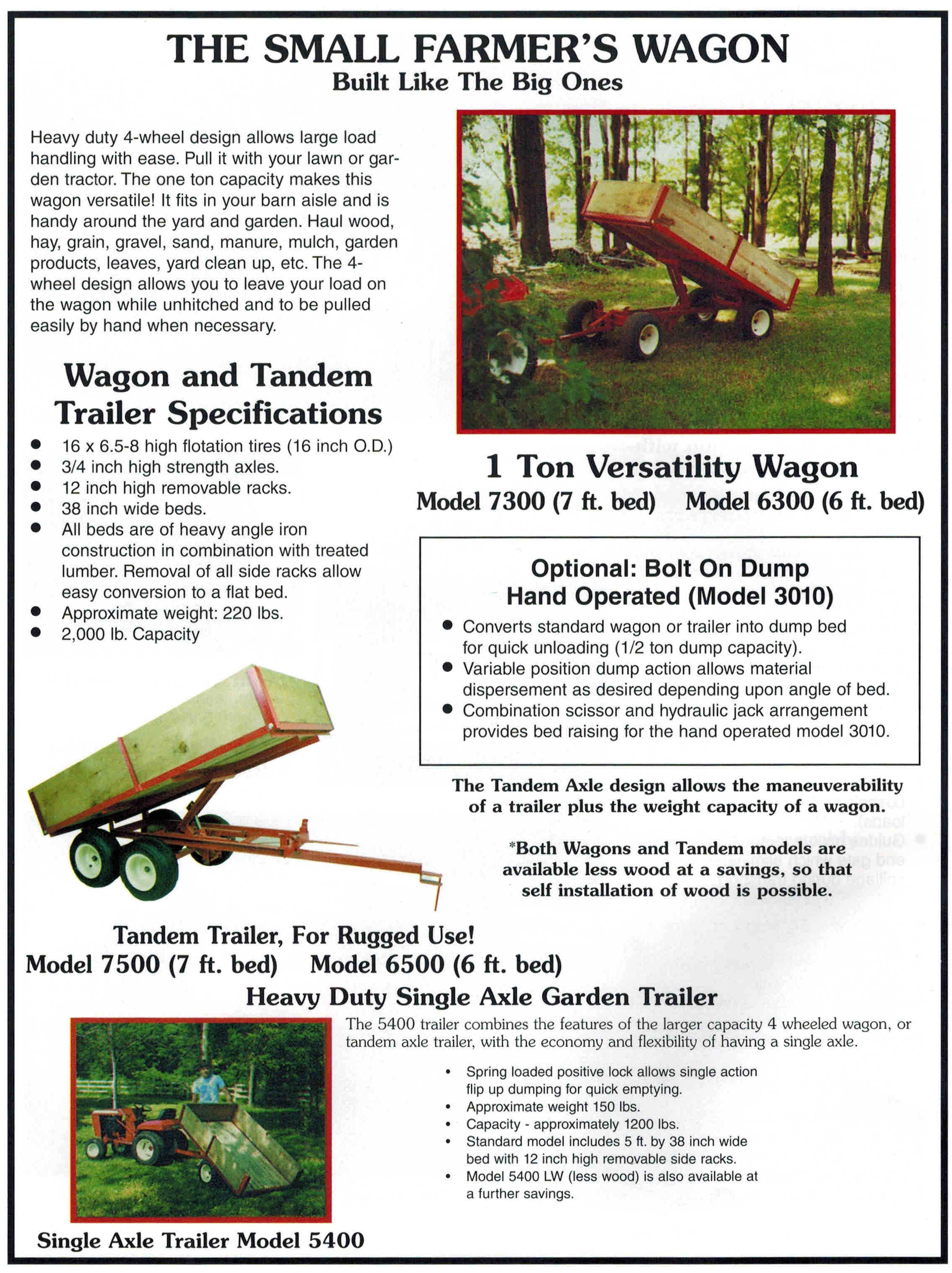 4 Wheel Wagons And Tandem Axle Trailers For Small Farms And Acreages